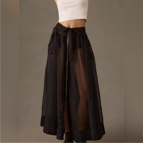 Anthropologie Sheer Parachute Skirt - 6 - Picture 2 of 9